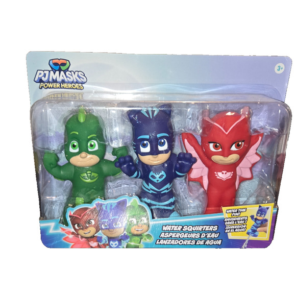 PJ Masks Power Heroes Water Squirters 3-Pack - Catboy, Gekko, Owlette - Bath Toy - Picture 1 of 2